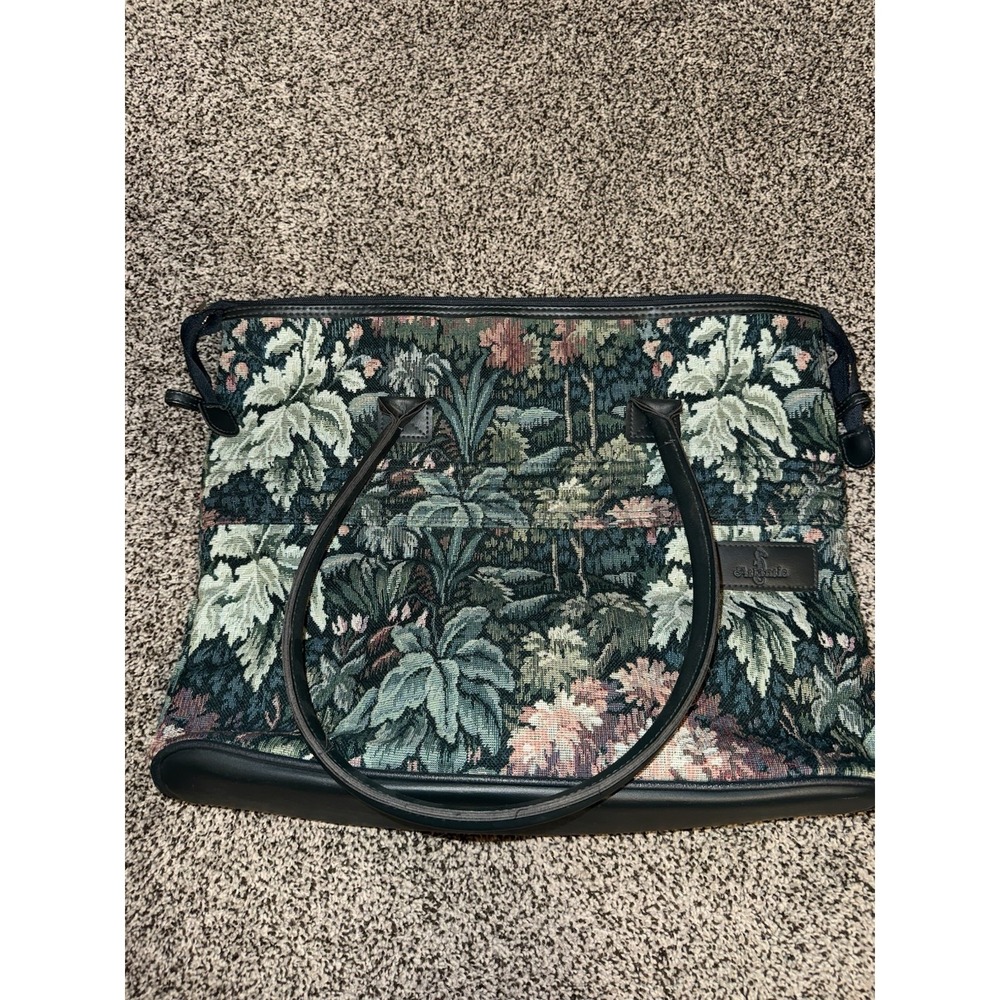 VTG Atlantic Floral Tapestry Tote Bag Purse Botanical Shoulder Handbag